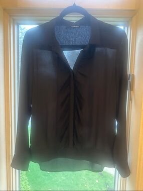 KOOPLES BLACK RUFFLE BLOUSE SIZE 1 WHICH IS SMALL